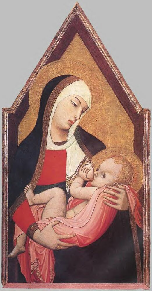 Ambrogio Lorenzetti (? - 1349): Madonna del latte, 1324-25 k., Sienna, érseki palota